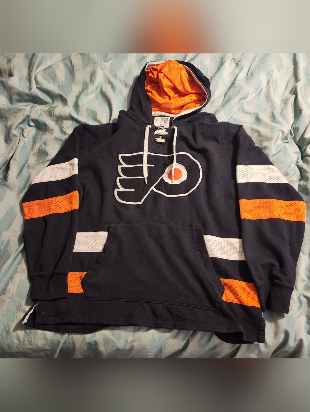 Vintage Philadelphia Flyers Hoodie NHL CCM Hockey Sports Men’s Size Large